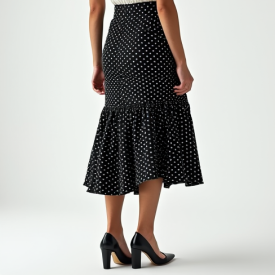 Modern Urban Polka Dot Corset Waist Wrap Front Skirt