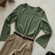 Sage Green Square Neck Silk Blouse