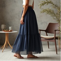 Modern Urban Georgette Tiered Boho Skirt