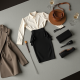 Korean Chic Solid Color Ruffled High-Waist Pencil Skirt