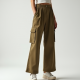 Retro Pleated Georgette Cargo Pants