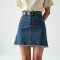 Vintage High-Waist Tulle Denim Mini Skirt