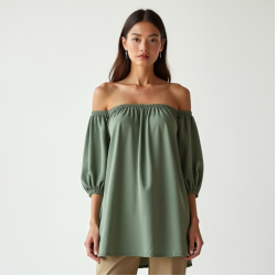 Sage Green Off-Shoulder Tunic