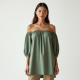 Sage Green Off-Shoulder Tunic
