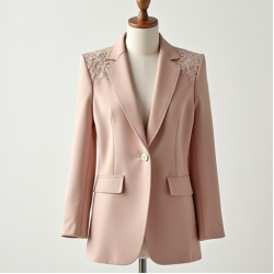 Romantic Lace Trim Tailored Blazer