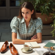 Preppy Gingham Puff Sleeve Blouse