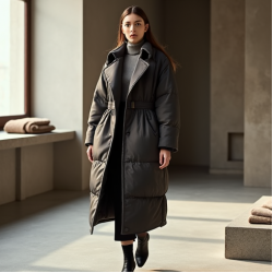 Vintage High-Waist Tulle Puffer Coat