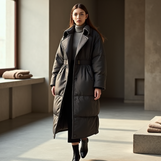 Vintage High-Waist Tulle Puffer Coat