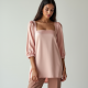 Pastel Pink Square Neck Satin Tunic