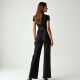 Modern Urban Polka Dot Corset Waist Wide-Leg Pants