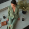 Sage Green Organza Split Thigh Biker Jacket