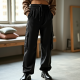 Midnight Black Polka Dot Puff Sleeve Cargo Pants