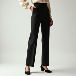 Korean Chic Solid Color Ruffled Tailored Suit Pants