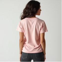 Pastel Pink Solid Color Wrap Front Graphic Tee