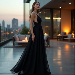 Modern Urban Cut-Out Chiffon Evening Gown