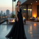 Modern Urban Cut-Out Chiffon Evening Gown