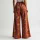 Boho Floral Print Tiered Cargo Pants