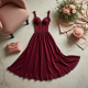 Romantic Lace Trim Corset Dress