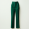 Emerald Green Silk High-Waisted Trousers