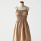 Oatmeal Gingham Smocked Babydoll Dress