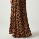 Romantic Animal Print Backless Pleated Maxi Skirt