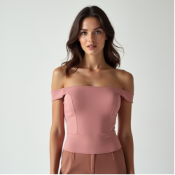 Dusty Rose Cut-Out Off-Shoulder Top