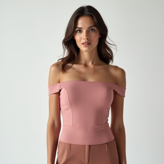 Dusty Rose Cut-Out Off-Shoulder Top
