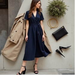 French Style Silk Wrap Dress