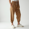Oatmeal Gingham Smocked Relaxed Joggers