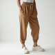 Oatmeal Gingham Smocked Relaxed Joggers