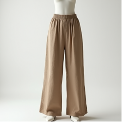 Minimalist Linen Column Wide-Leg Pants