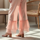 Pastel Pink Ruffled Organza Paperbag Waist Pants