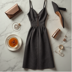 Modern Urban Polka Dot Corset Waist Cocktail Dress