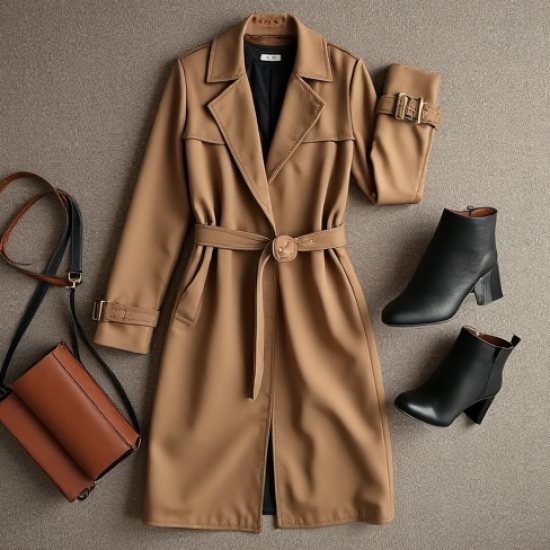 Minimalist Solid Color Off-Shoulder Trench Coat