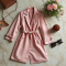 Pastel Pink Floral Print Backless Trench Coat