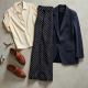 Romantic Polka Dot Button-Down High-Waisted Trousers