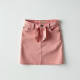 Pastel Pink Abstract Print Cowl Neck Denim Mini Skirt
