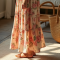 Boho Floral Print Tiered Pleated Maxi Skirt