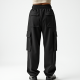 Midnight Black Polka Dot Puff Sleeve Cargo Pants