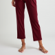 Burgundy Ribbed Knit V-Neck Relaxed Joggers