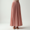 Pastel Pink Cashmere Blend Belted Pleated Maxi Skirt
