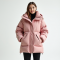 Pastel Pink Gingham Backless Puffer Coat