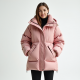 Pastel Pink Gingham Backless Puffer Coat