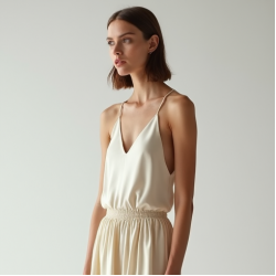French Style Silk Satin Slip Skirt