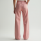 Pastel Pink Cotton Poplin Cut-Out Straight Jeans