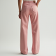 Pastel Pink Cotton Poplin Cut-Out Straight Jeans
