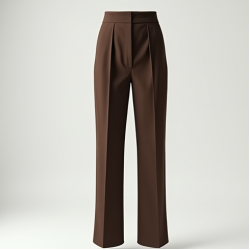 Classic Solid Color Wrap Front High-Waisted Trousers