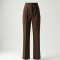 Classic Solid Color Wrap Front High-Waisted Trousers