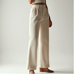 French Style Silk High-Waisted Trousers