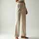French Style Silk High-Waisted Trousers